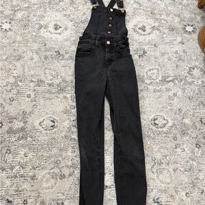 Women's Black Denim Overalls